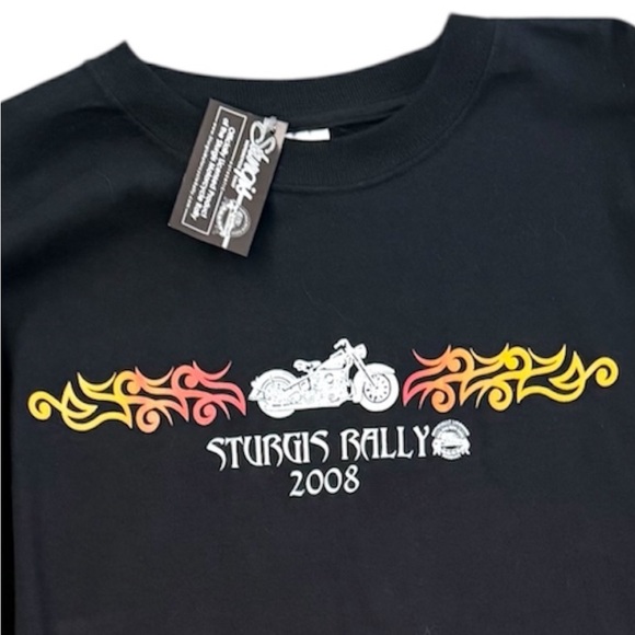 Sturgis 2008 Motorcycle Rally Black Gildan Crew Neck Shirt NWT - Picture 2 of 10
